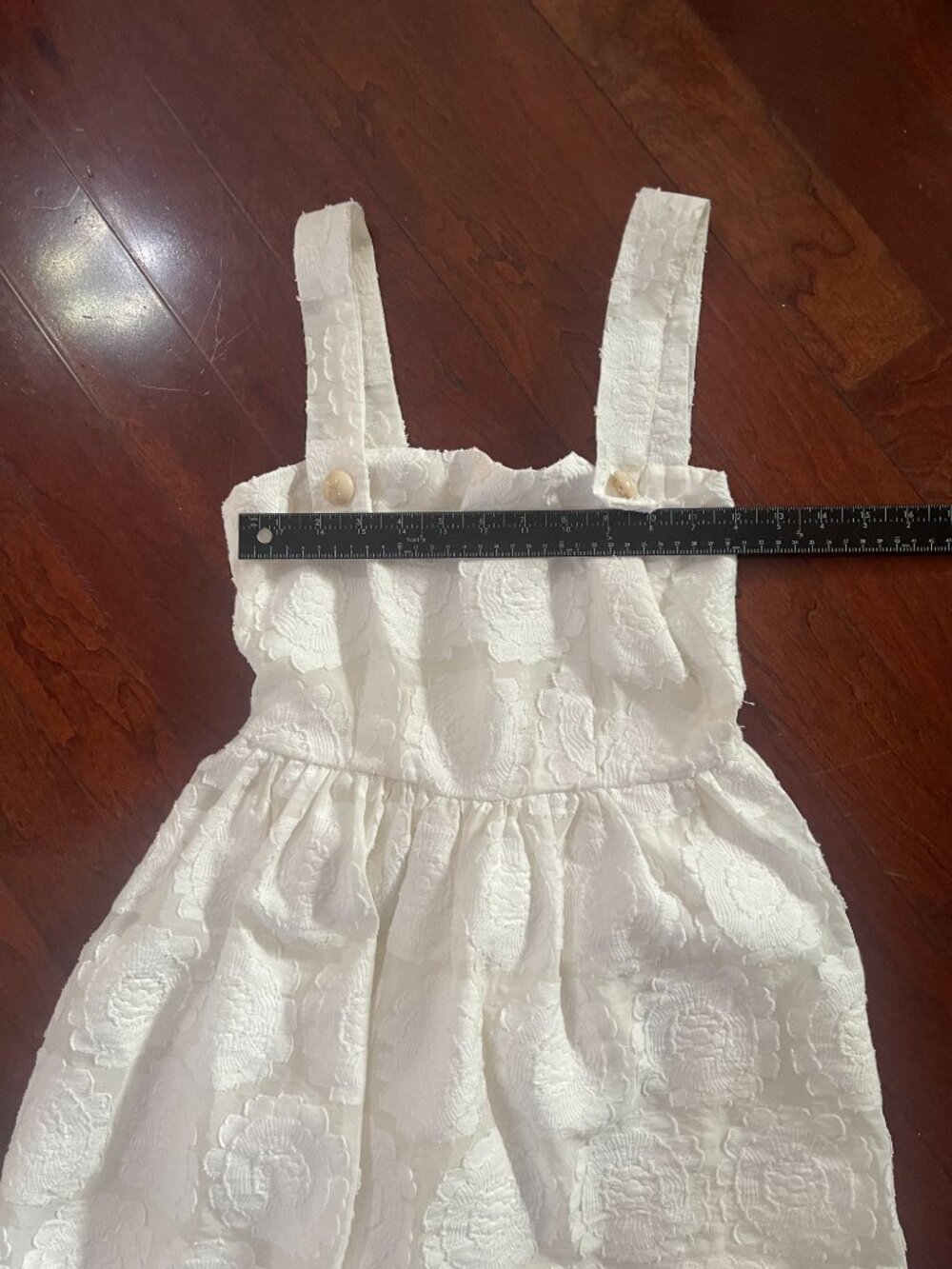 White Textured Floral Fit & Flare Dress Size S - Picture 4 of 8